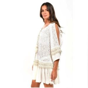 ANTHROPOLOGIE BAROK PARIS Lace Sequin Beaded Boho Dress Size Small/Medium